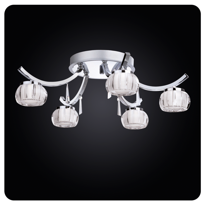 Faladesa Ondelias 1711 Modern Chrome 5-Light LED Elegance for Luxurious Illumination.