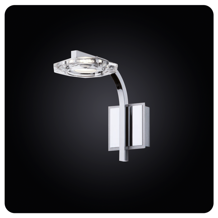 Faladesa Deniz 40465 - Modern Chrome and Crystal Wall Sconce with 4.5W LED