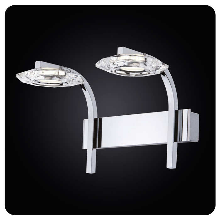 Faladesa Deniz 40466 Elegant Chrome Wall Sconce with LED Lights and Crystal for Modern Interiors