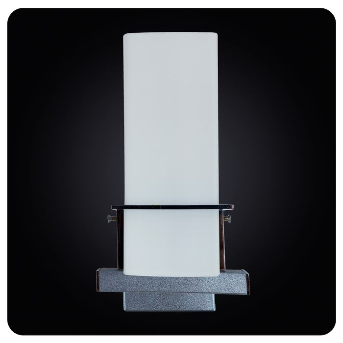 Modern Frosted Elegance Silver Sconce