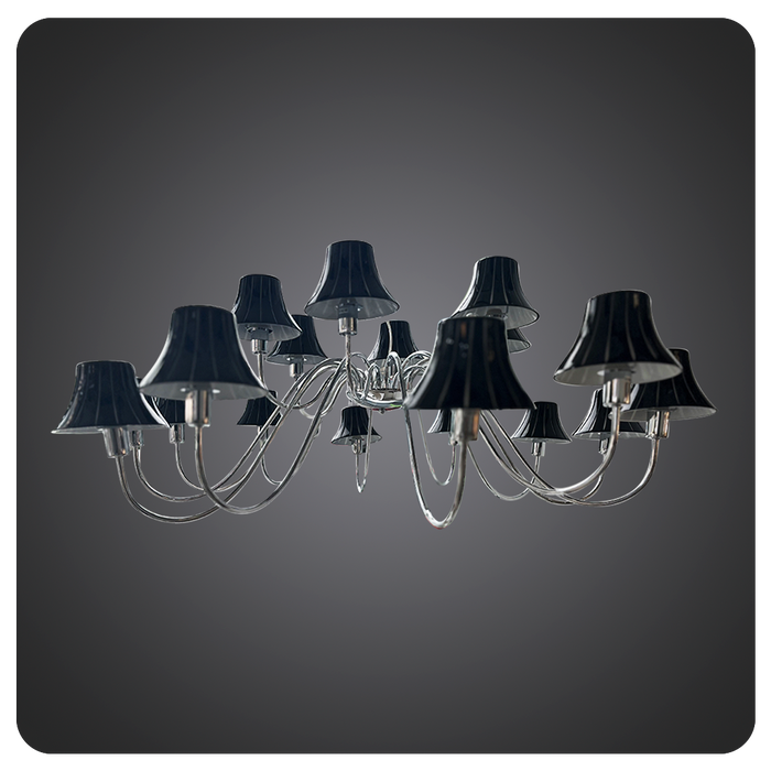 Luxurious Chrome Crystal Chandelier for Spacious Interiors 40-MT2266/8P BLACK.