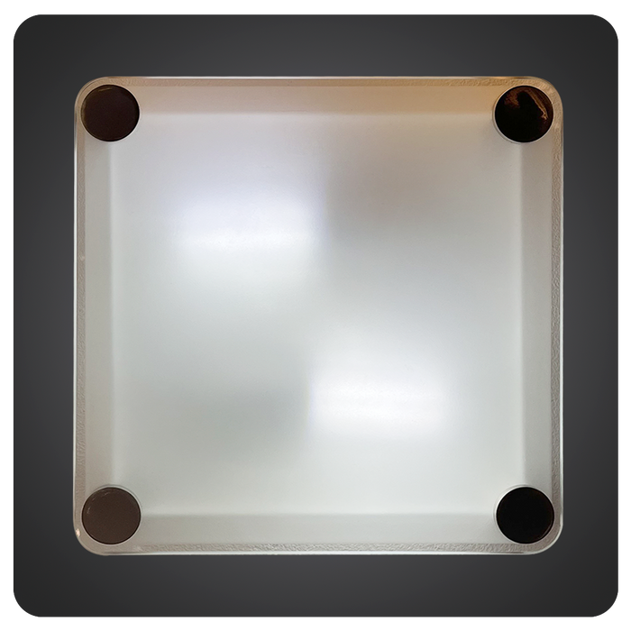 Square Frosted Glass Ceiling Lamp with Metallic Corners 40-MT2405/2C SSV