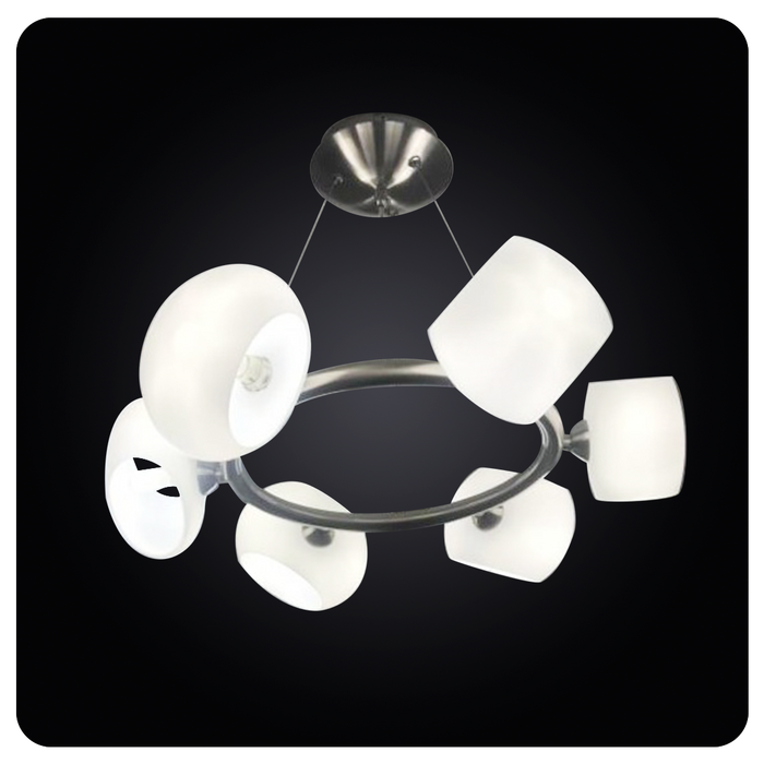 Contemporary White Shade Pendant Lighting Fixture 40-MT2670-6