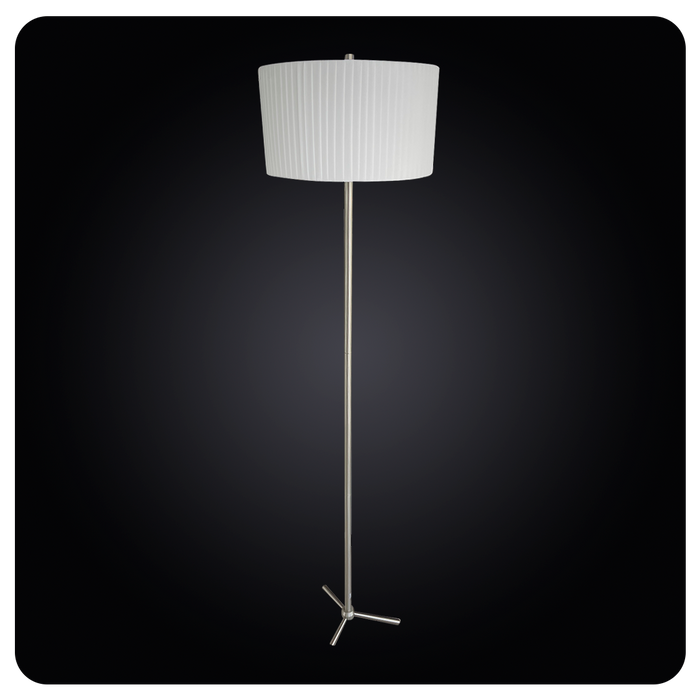 Elegant Metallic Tripod Floor Lamp with Fabric Shade 40-MT2911-1F